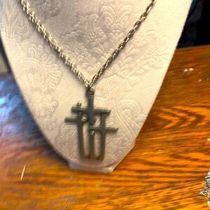 Silver Pendant Cross Necklace